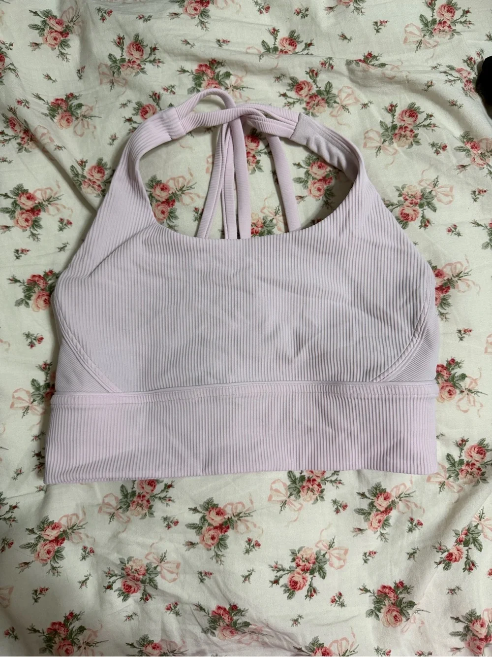 lululemon athletica Lilac Ribbed Strappy Sports Bralette